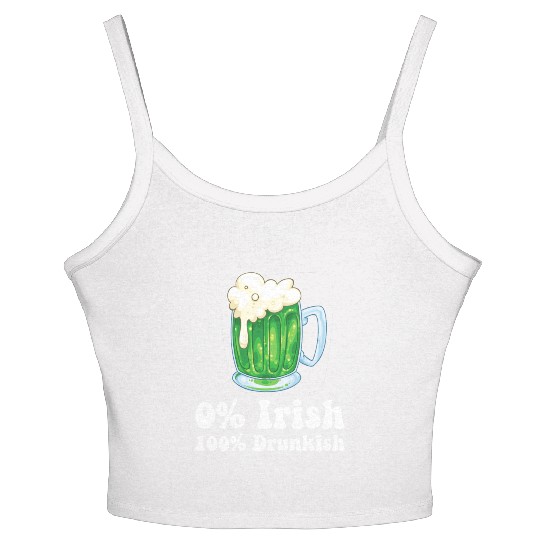 0 Irish Funny St Patricks Day Day Drinking Bar Women's Spaghetti Strap Tank Top