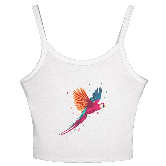 Macaw Parrot Geometric Bird Parakeet Ornitholog Gi Women's Spaghetti Strap Tank Top