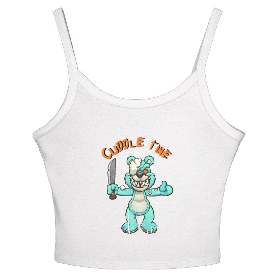Cuddle time Teddys Horror Halloween Women's Spaghetti Strap Tank Top
