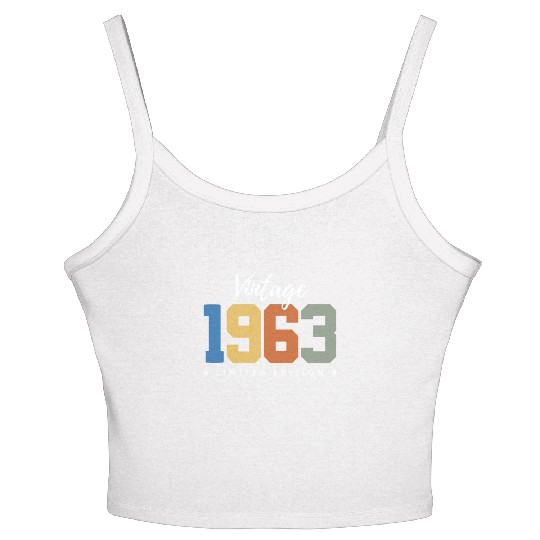 60 Years Vintage 1963 Retro 60th Birthday Women's Spaghetti Strap Tank Top