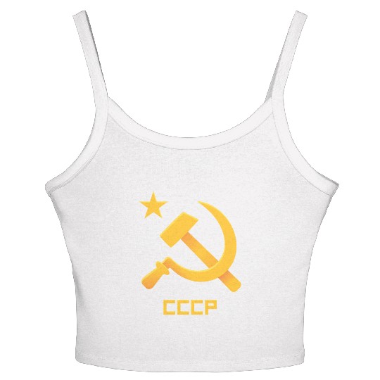 USSR Soviet Union Russia Hammer Sickel USSR Flag C Women's Spaghetti Strap Tank Top