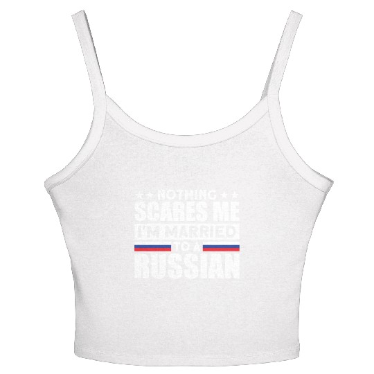 Humurous Pray For Me I'm Married To a Russian For Women's Spaghetti Strap Tank Top