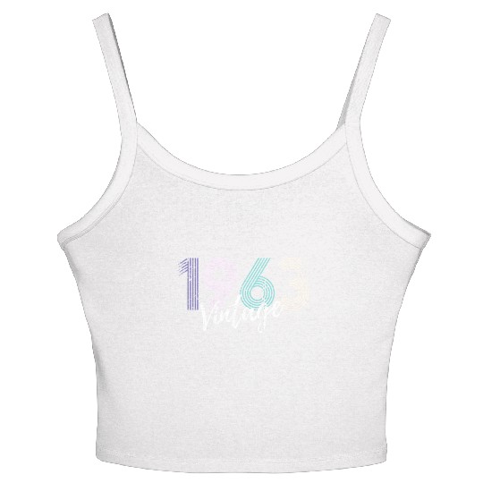 60 Years Vintage 1963 Retro 60th Birthday Women's Spaghetti Strap Tank Top