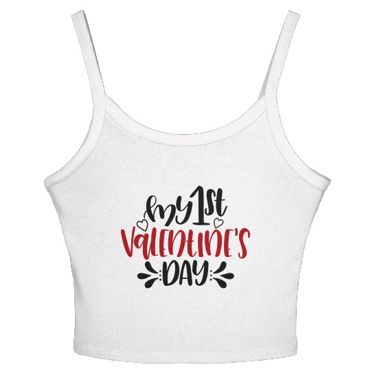 Greeting Card my 1st valentines day valentine card Women's Spaghetti Strap Tank Top