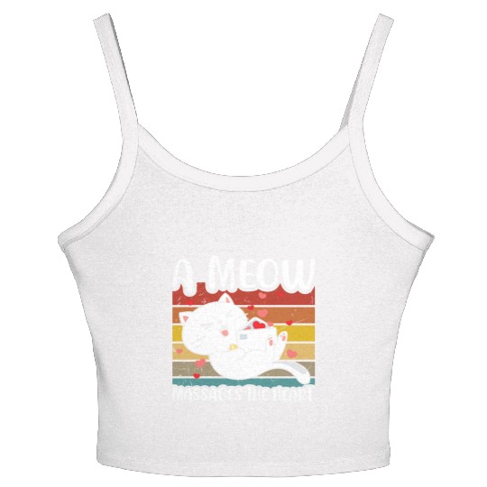 A meow massages the heart Women's Spaghetti Strap Tank Top