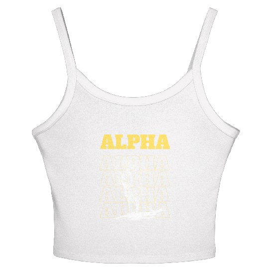 Alpha Howling at the Night Sky in the Snow Women's Spaghetti Strap Tank Top