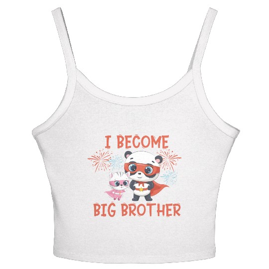 Big brother super hero panda cat 2023 Women's Spaghetti Strap Tank Top