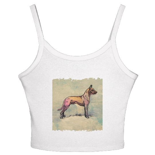 vintage Great Dane dog Women's Spaghetti Strap Tank Top