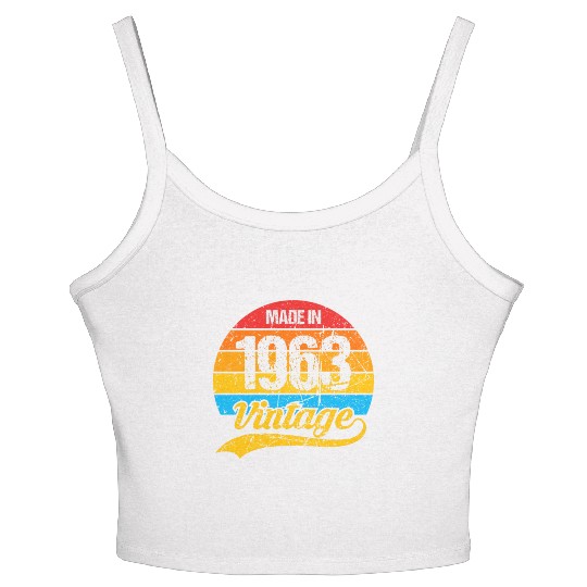 60 Years Vintage 1963 Retro 60th Birthday Women's Spaghetti Strap Tank Top