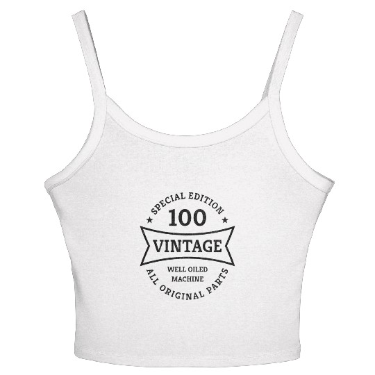 100 Year Old Born 1923 Vintage 100th Birthday Gift Women's Spaghetti Strap Tank Top