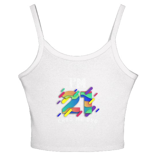 I'm 21 Card Me Bro 21 Years Old 21st Birthday Women's Spaghetti Strap Tank Top