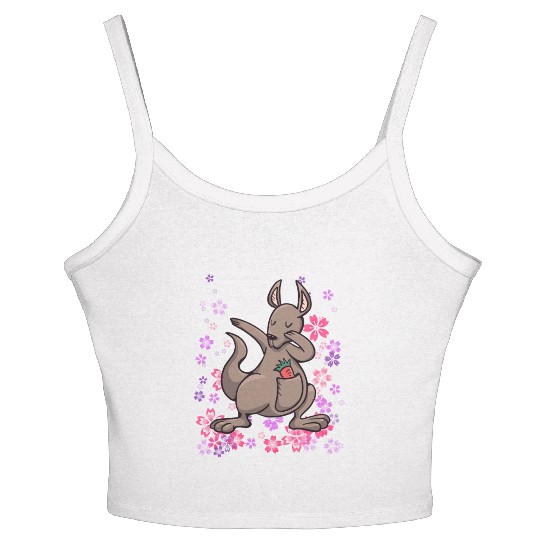 Kangaroo Australia bonded animal girls Women's Spaghetti Strap Tank Top