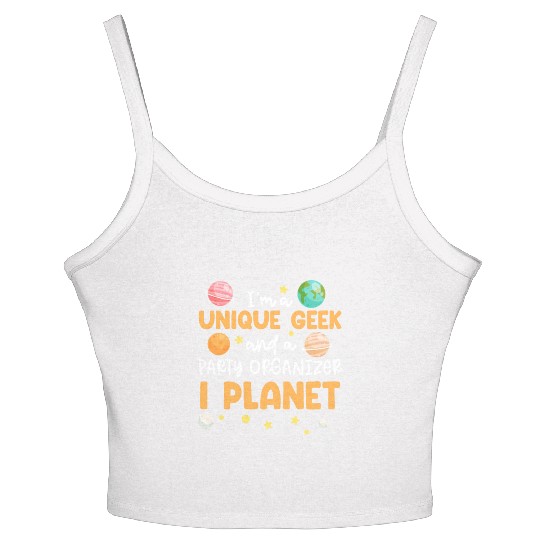 Science Theme Birthday Party Astronomy Astronaut Women's Spaghetti Strap Tank Top