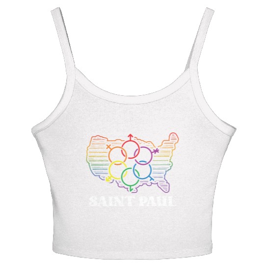 Saint Paul Pride Flag Pride Month LGBTQ Flag LGBT Women's Spaghetti Strap Tank Top