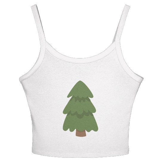 Cartoon Evergreen Tree Women's Spaghetti Strap Tank Top