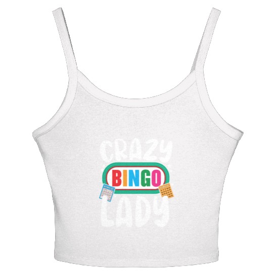 Crazy Bingo Lady Bingo Player Casino Lottery Women's Spaghetti Strap Tank Top