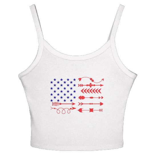 Funny Patriotic American Flag , USA Lovers Women's Spaghetti Strap Tank Top