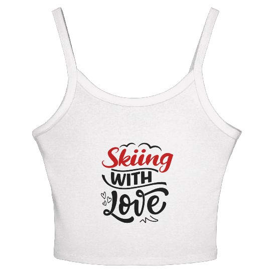 Skiing With Love - Snowboarding Lovers Women's Spaghetti Strap Tank Top