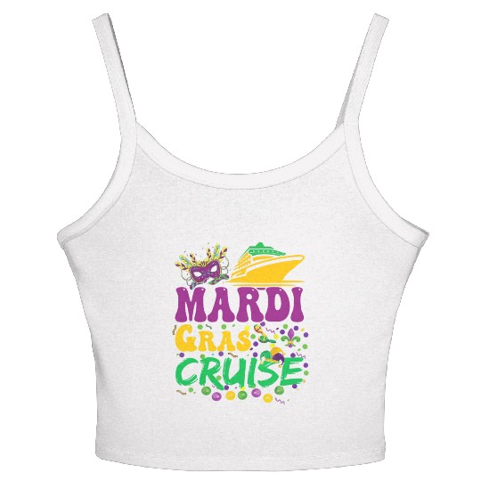 Mardi Gras Cruise Cruising Mask Cruise Ship Party Women's Spaghetti Strap Tank Top