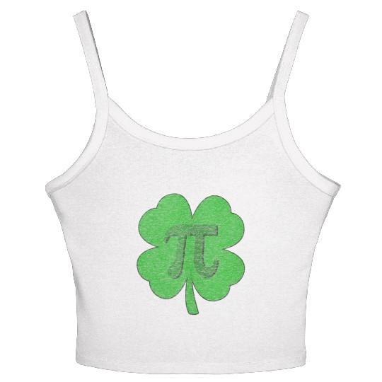 Pi Symbol St Patrick's Day Shamrock Women's Spaghetti Strap Tank Top