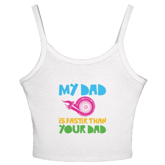 Drag Racing Race Car Dad Son Women's Spaghetti Strap Tank Top