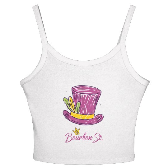 Bourbon Street Mardi Gras New Orleans French Quart Women's Spaghetti Strap Tank Top