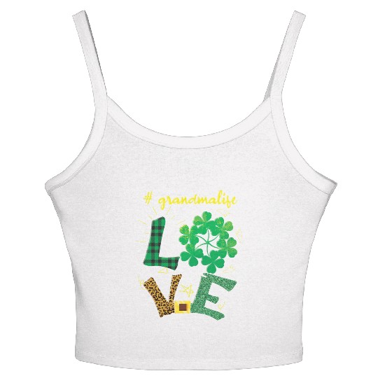 Love Grandma Shamrock Saint Patrick Day Women's Spaghetti Strap Tank Top
