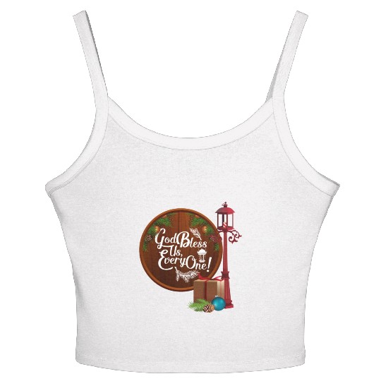 A Christmas Carol Charles Dickens God Bless Us Eve Women's Spaghetti Strap Tank Top