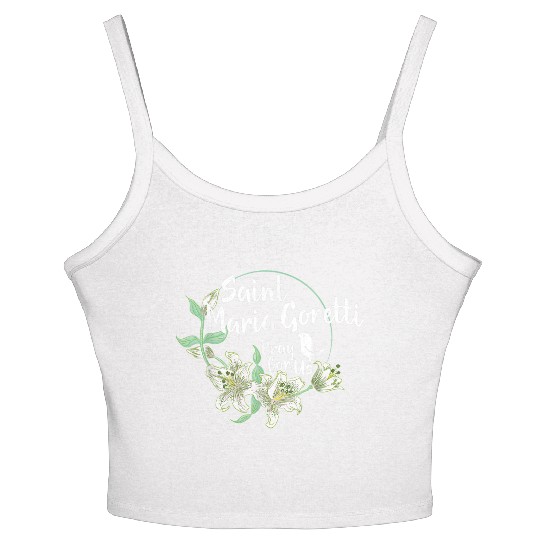 St. Maria Goretti Purity Catholic Saints Lily Symb Women's Spaghetti Strap Tank Top