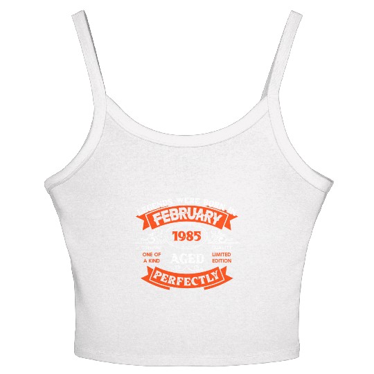 Legends Were Born In February 1985 Birthday Women's Spaghetti Strap Tank Top