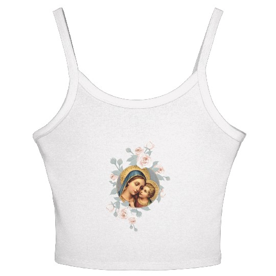 Our Lady of Good Remedy Blessed Mother Mary Art Ca Women's Spaghetti Strap Tank Top