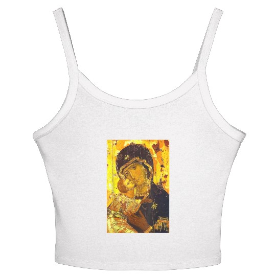 Theotokos Icon Our Lady of Vladamir Mother God Vir Women's Spaghetti Strap Tank Top