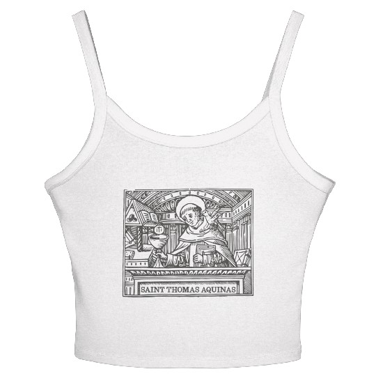 St Thomas Aquinas Patron Saint Students Catholic S Women's Spaghetti Strap Tank Top