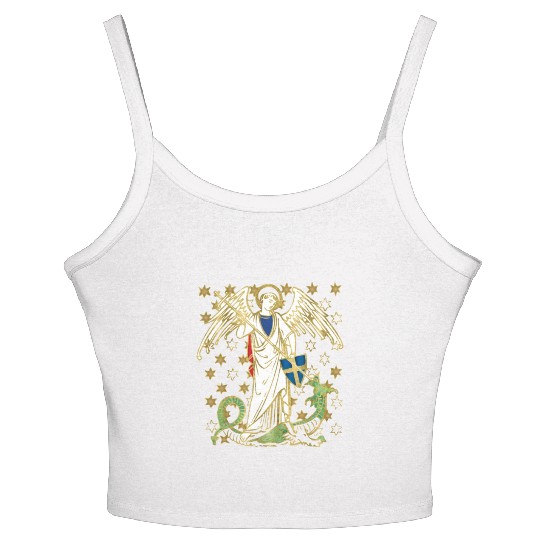 St. Michael the Archangel Icon Dragon Catholic Ang Women's Spaghetti Strap Tank Top