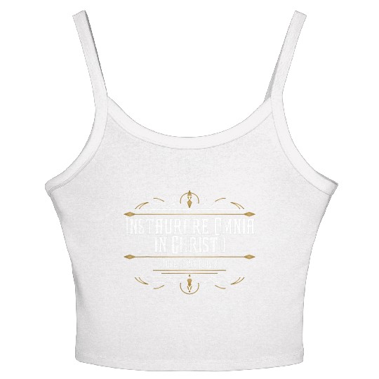 Pope St Pius X Catholic Saint Traditional Latin Ma Women's Spaghetti Strap Tank Top