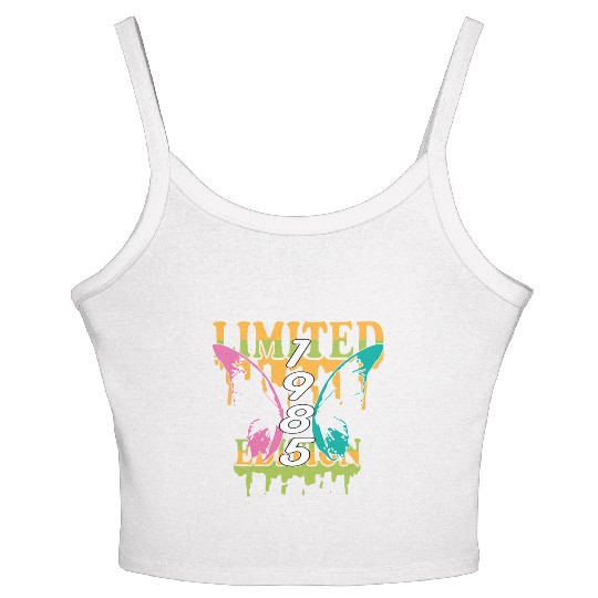 1985 Born Limited Edition Butterfly Gift Women's Spaghetti Strap Tank Top