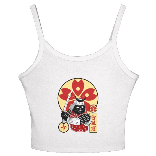 Samurai Cat Women's Spaghetti Strap Tank Top