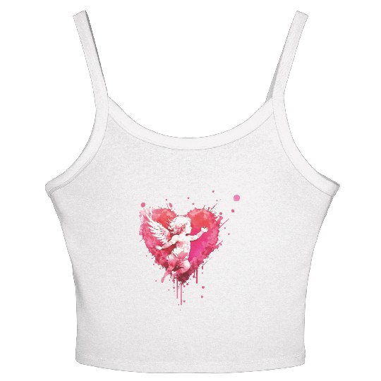 funny Cupid Valentine's Day girls Women's Spaghetti Strap Tank Top