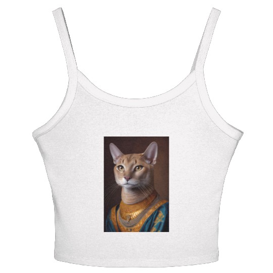 Chausie Queen Cat Breed Portrait Royal Renaissance Women's Spaghetti Strap Tank Top