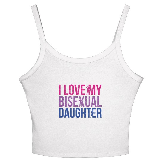 I Love My Bisexual Daughter Bi Pride Mom Women's Spaghetti Strap Tank Top