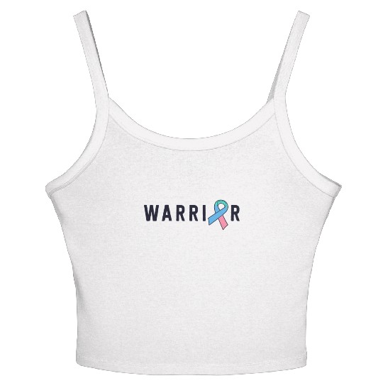 Thyroid Cancer Warrior Men Pink Blue Teal Ribbon Women's Spaghetti Strap Tank Top