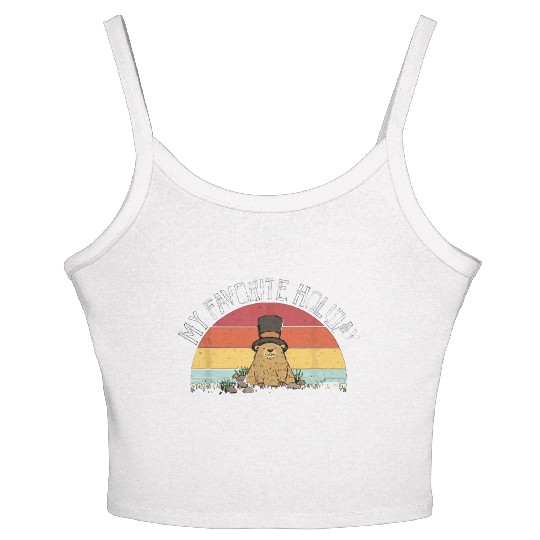 Retro Groundhog Day Gifts Groundhog Day Women's Spaghetti Strap Tank Top