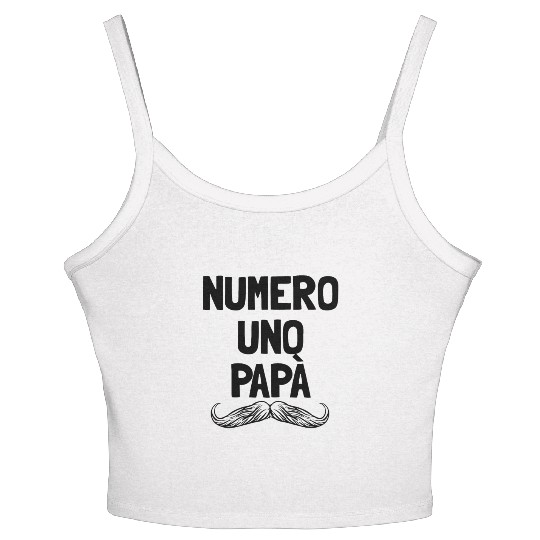 Numero Uno Papa Italian Dad Father's Number 1 Dad Women's Spaghetti Strap Tank Top