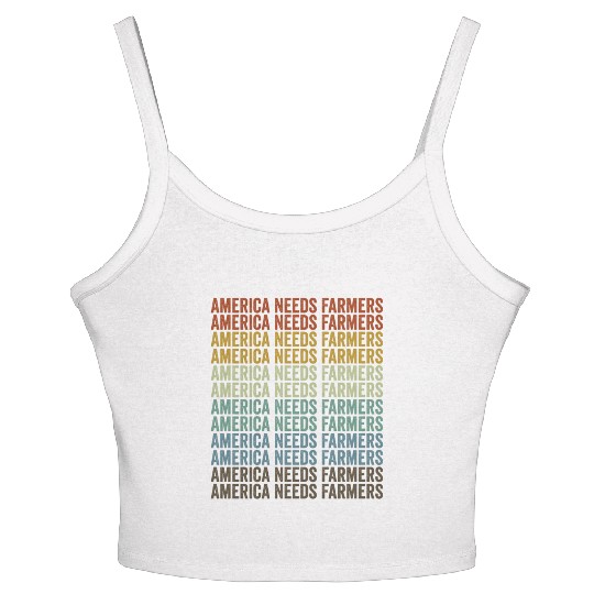 America Needs Farmers Farmer America Women's Spaghetti Strap Tank Top
