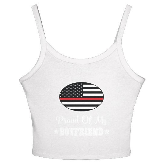 Firefighter Proud of my Boyfriend Women's Spaghetti Strap Tank Top