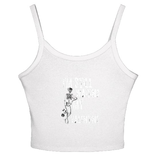 I'm still waiting my valentine,anti valentine love Women's Spaghetti Strap Tank Top