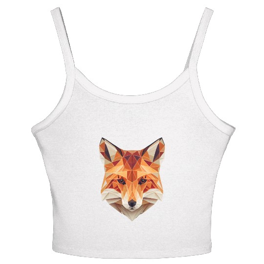 Fox Polygon Wild Animal Lover Wildlife Zookeeper Women's Spaghetti Strap Tank Top