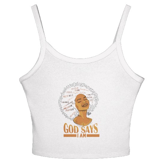 African American Girl God Says I Am Black Pride Women's Spaghetti Strap Tank Top