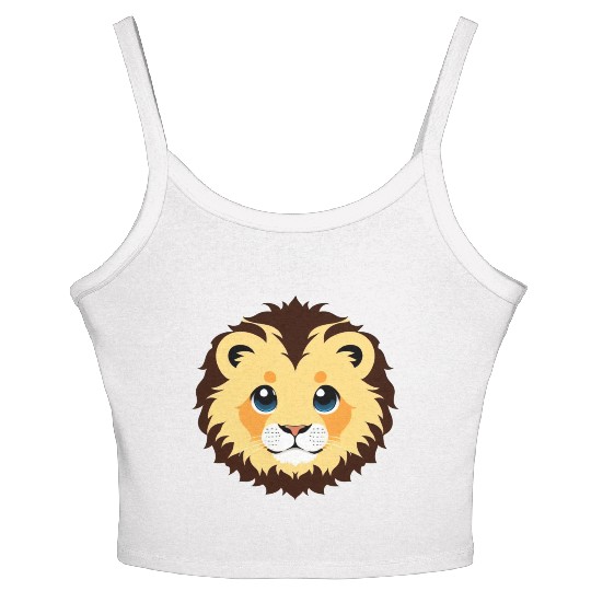 Royal Cartoon Lion - King of the Jungle 8 Women's Spaghetti Strap Tank Top