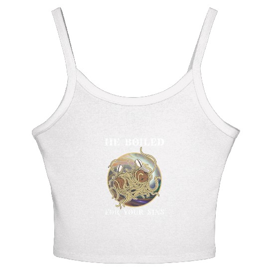 Atheist Atheism Flying Spaghetti Pastafarianism Women's Spaghetti Strap Tank Top